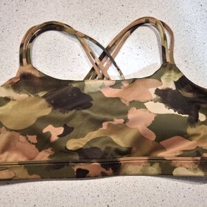GAP Camouflage Sports Bra - Green, Brown, Black